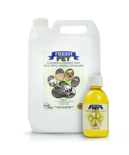 Kennel Cleaner Disinfectant 250 Eco With A 5L Empty Lemon Fresh Pet®