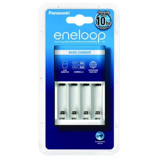 Panasonic eneloop Basic Charger caricabatterie BQ-CC51E per 2x o 4x AA AA AAA