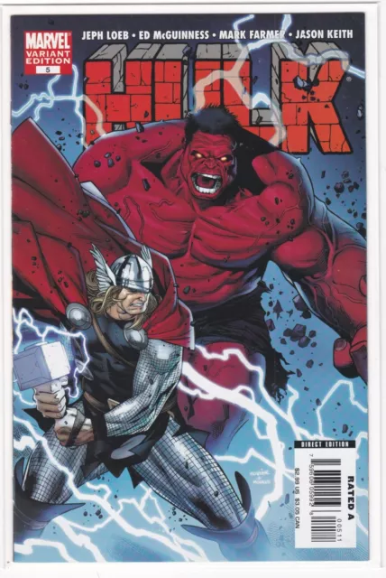 Hulk #5 Variant Loeb McGuinness Red Hulk Marvel Comics 2008 NM/MT 9.6-9.8!!