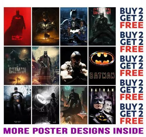 The Batman Poster Art Print Bane Joker Harley A4 A3 Size Buy 2 Get Any 2 Free