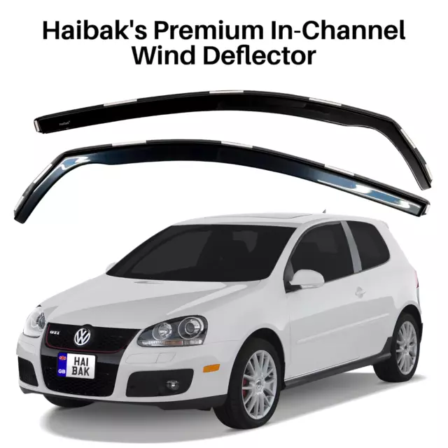 VW Golf MK5 2004-2009 3 Doors Hatchback Haibak Wind Deflectors Tinted 2pcs