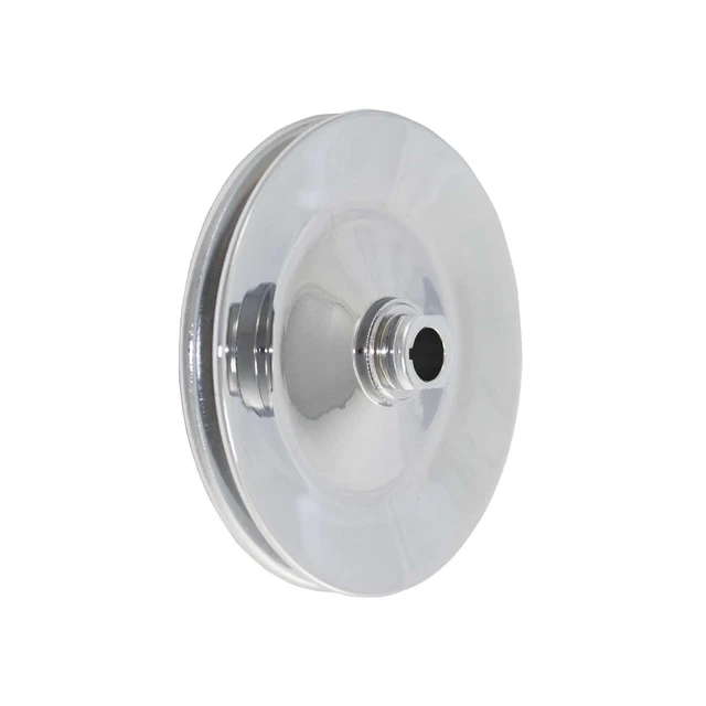 Early GM Chrome Power Steering Pump Pulley Single Groove V-Belt 5/8" With Keyway
