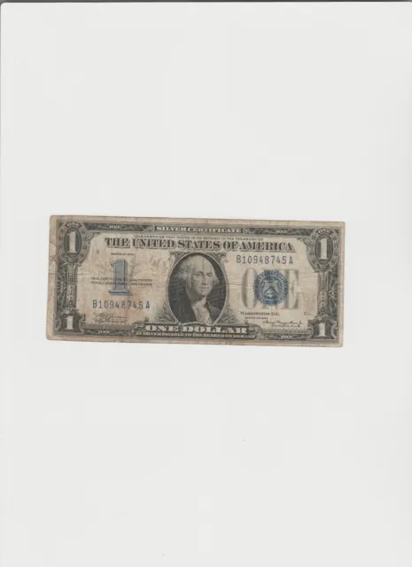 1934 $1 Funny Back Silver Certificate Blue Seal in Circulated condition
