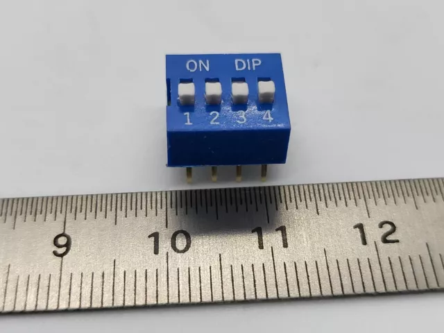 Micro interrupteur Dip Switch 4 positions ON/OFF - 2.54mm, 24V 25mA