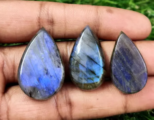 Natural Beautiful Blue Fire Labradorite Pear Gemstone For Jewelry Making 87 Cts