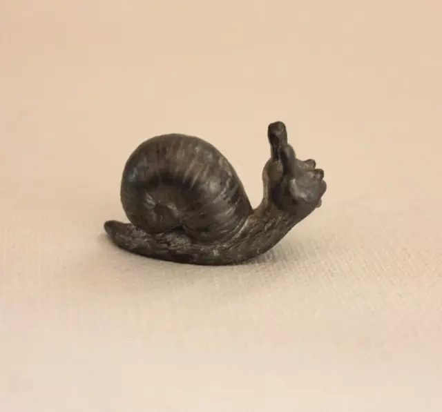 Schnecke Figur Zinn 32g Tier Statue Sammler Setzkasten Miniatur alt vintage