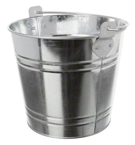 American Metalcraft PTUB87 Natural Galvanized Steel Pail with Handle 1.16-Gal...