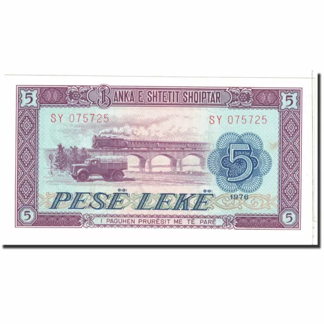 [#119324] Banknote, Albania, 5 Lekë, 1976, Undated, KM:42a, UNC(65-70)