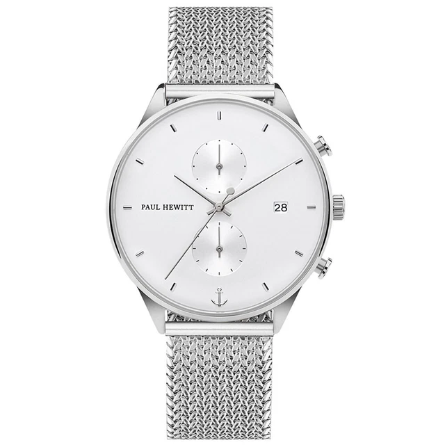OROLOGIO CRONOGRAFO DA Uomo Paul Hewitt Cinturino Maglia Milano Silver PHW730007 EUR 132 30 PicClick IT