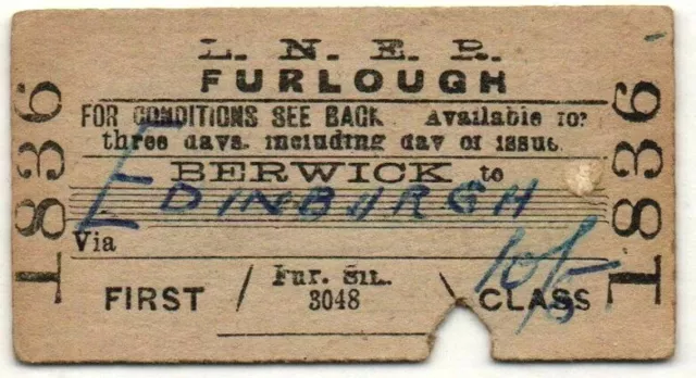 LNER Railway Ticket Berwick to Edinburgh