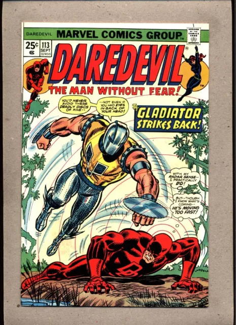 Daredevil #113_September 1974_Nm Minus_Black Widow_"The Gladiator Strikes Back"!