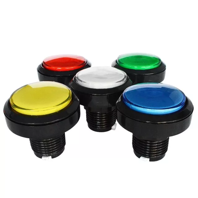 Arcade 45mm Round Push Buttons Illumilated 12V LED Light With Microswitch E