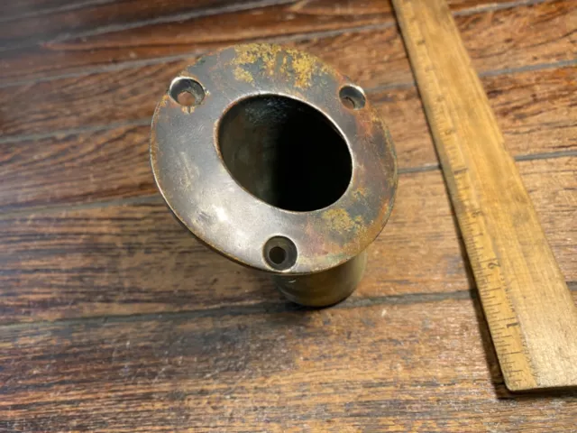 Vintage Recessed Bronze Flag Pole Socket  1 1/2" Id Nice Patina