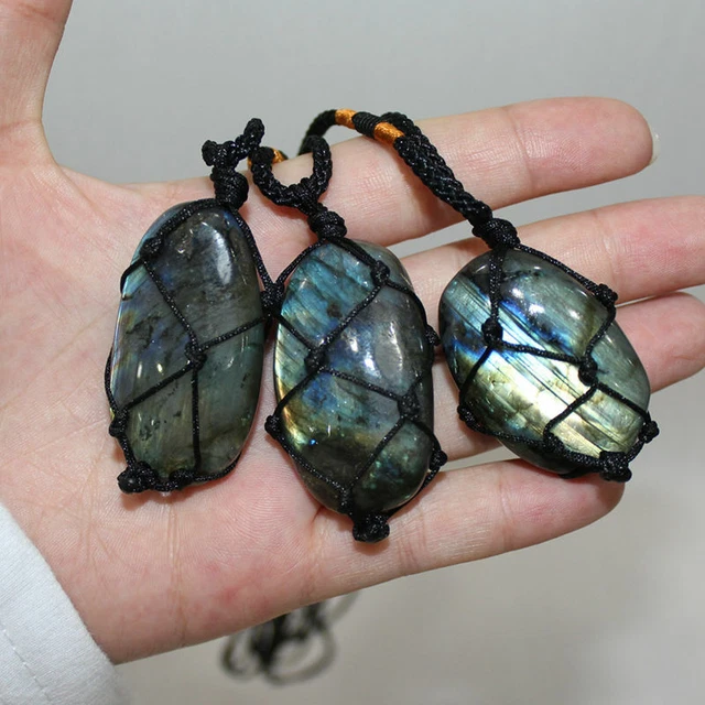 Natural Crystal Quartz Stone Pendulum Hexagonal Pendant Reiki Healing Necklace