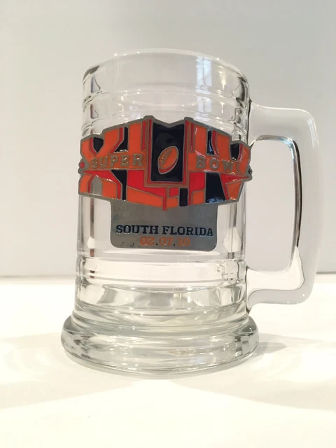SUPER BOWL XLIV 44 GLASS Large Mug New Orleans Saints Indianapolis Colts 2010