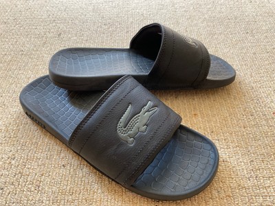 LACOSTE SLIDERS BLACK. Mens Size UK 8 