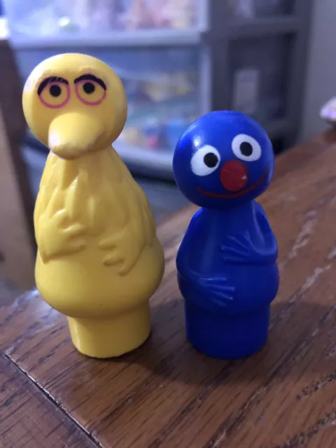 Vintage Fisher Price Sesame Street Little People Grover + Big Bird