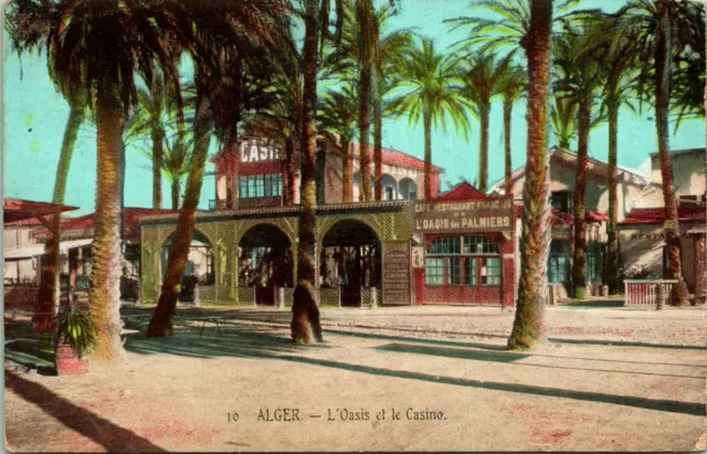 Vtg Postcard 1910 Algeria Alger Algers Oasis at Casino L'Oasis et Le Casino