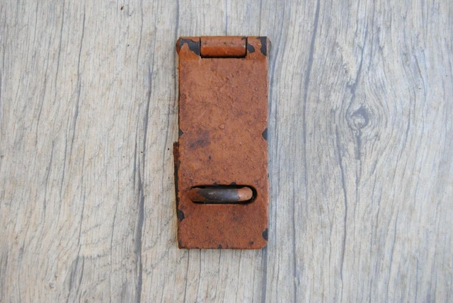 Vintage iron drawer dresser tool box chest trunk drop lifting latch lock ornate