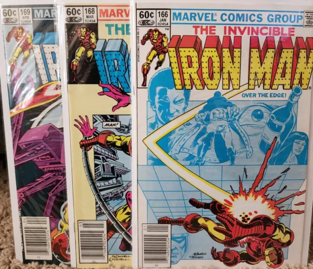 The Invincible Iron Man #166, 168, 169  Marvel Comic Book Lot 1983 1st app Key