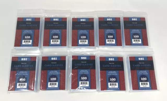 10 Packs Jersey Thick Card Penny Sleeves Superior Sports Investments 1000 Total