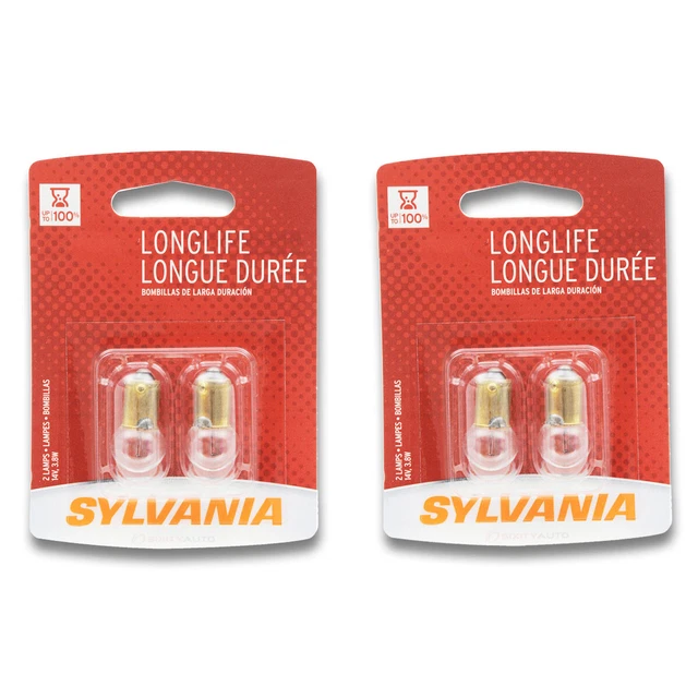 Sylvania Long Life - Two 2 Packs - 1895LL Light Bulb Parking Clock Glove Box ye