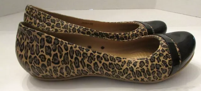 Crocs Leopard Print Black Toe Cap Flats Women's 10 W NEW 2