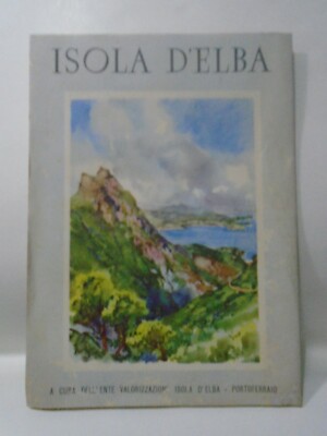 ISOLA D’ELBA DEPLIANT PUBBLICITARIO ILLUSTRATORE ALDO CIGHERI ANNI 60 
