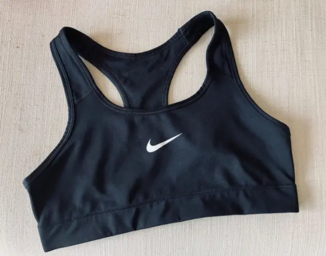 90s Nike black jogging yoga pilates gym workout bra white swoosh