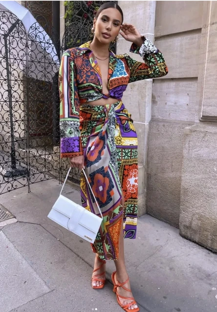 Zara scarf print shirt sales dress