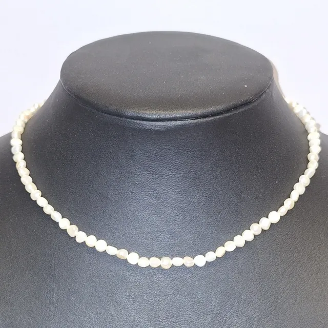 Halskette Biwa - Süßwasser Perlen - Kette mit Karabinerverschluss  Länge 40 cm