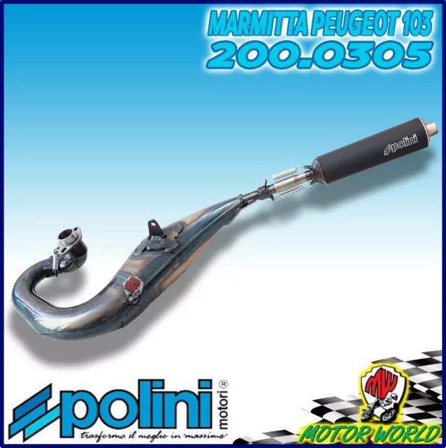 200.0305 Silencieux POLINI Pour Peugeot : 103 - 104 - 105 - Gl 10 - SPX50