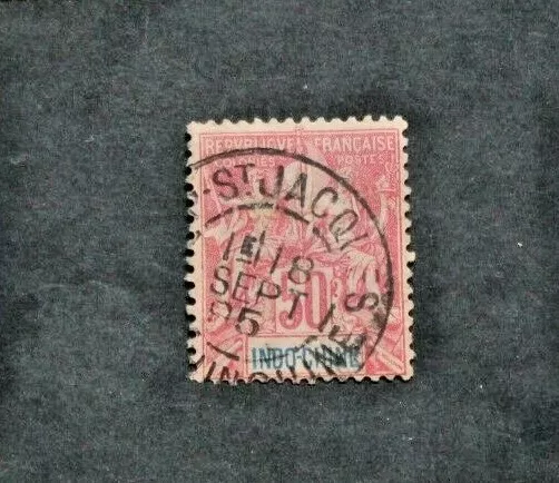 Timbre INDOCHNE (FRANCE) Yvert et Tellier n°13 Obl Cancelled (Cyn35)