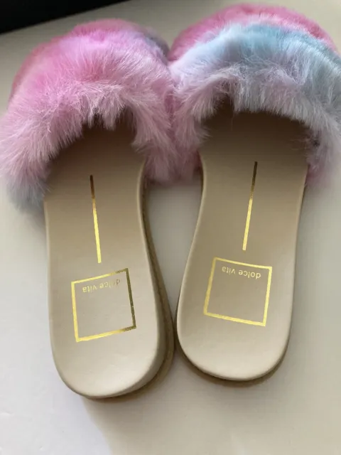 Dolce Vita Gwynn Faux Fur Slide Sandal Size US 6