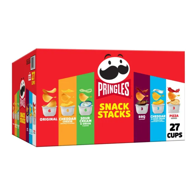 Pringles Potato Crisps Chips, Snack Stacks, Variety Pack (27 Cups)