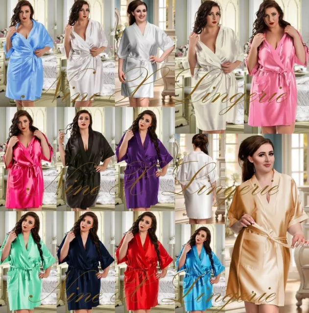 Plus size satin dressing gown uk sale