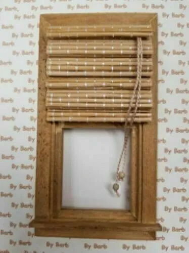 Dollhouse Miniature Bamboo Roman Window Shade - Light Natural