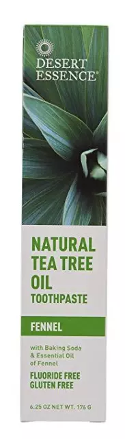 Desert Essence Natural Tea Tree Oil Fennel Toothpaste,  6.25 Ounce