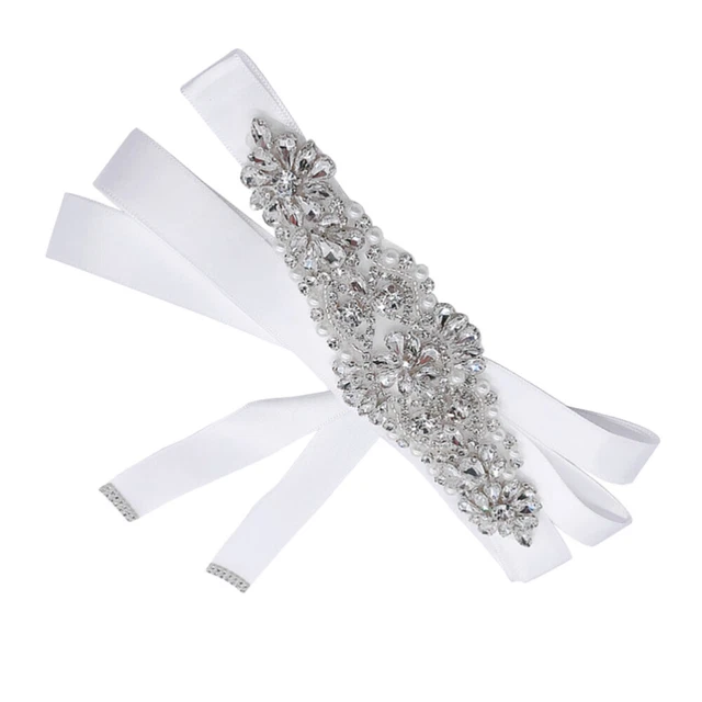 1 PEZZO donna matrimonio cintura strass fatto a mano perla decorazione abito formale