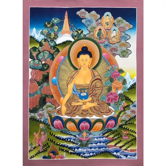 Shakyamuni Buddha Thanka Art, Siddhartha Gautam, Buddha Thangka Painting