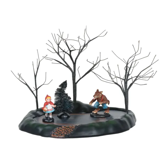 Department 56 Halloween Village Accessories Little Red Riding Hood Animated Set
