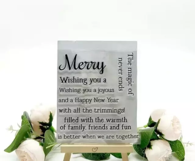 Weihnachten Sentiment Worte Silikon transparent Stempel Siegel Kartenherstellung