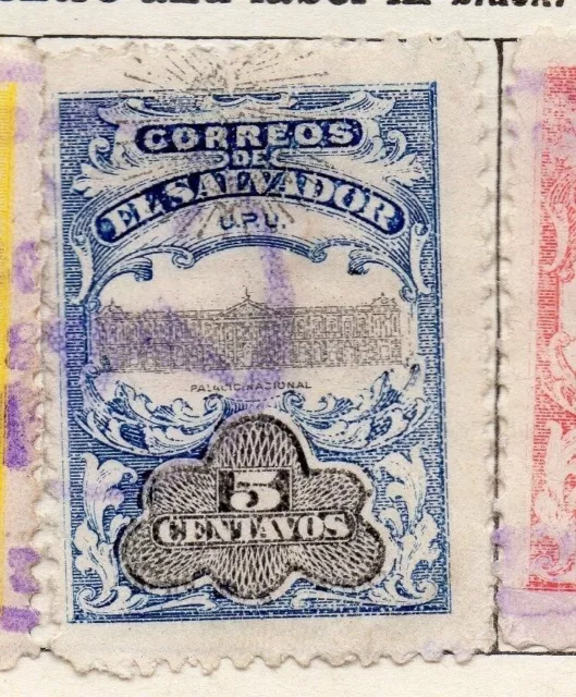 El Salvador 1907 Early Issue Fine Used 5c. Optd 120996