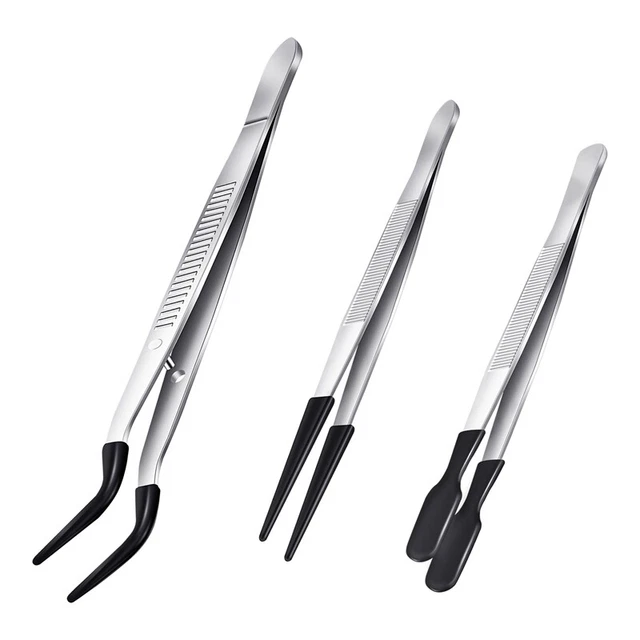 Juego de 3 pinzas con puntas de goma pinzas recubiertas de PVC, goma M3J6
