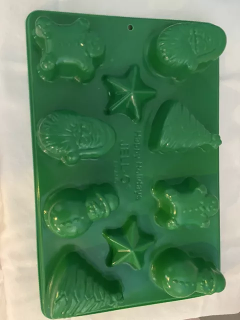 New Jello Jell-O Jigglers Happy Holidays Christmas Mold Green 10 Count
