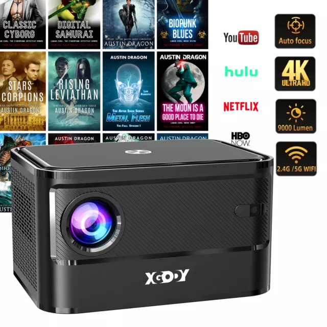 XGODY UHD 4K Smart Projector AutoFocus LED 5G WiFi Android Home Theater Cinema