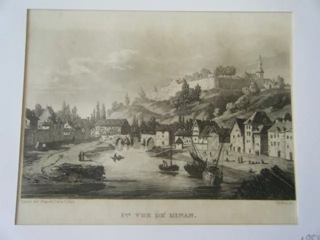 GRAVURE SUR ACIER XIXe siècle VUE DE DINAN - RAUCH - SKELTON