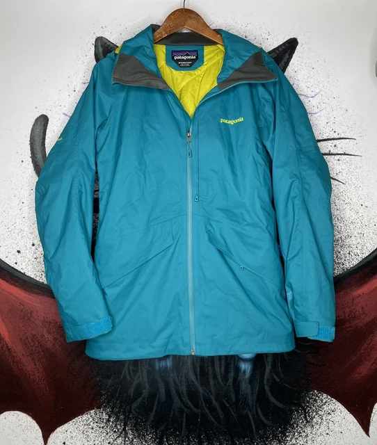 Patagonia Teal/Yellow Women’s Torrentshell H2No Hooded Rain Coat Jacket Size M