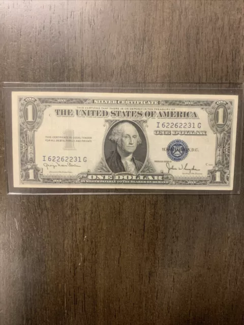 1 dollar bill 1957 silver certificate offset off center error rare
