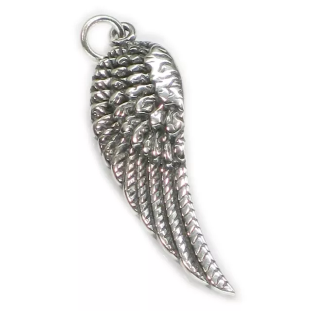 Pendentif à breloque en argent sterling Aile d'ange .925 x 1 Breloques de protec